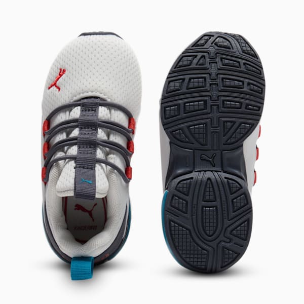 Tenis para infantes Axelion Mesh, Feather Gray-Galactic Gray-Red Fire, extralarge